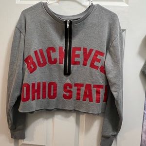PINK cropped Ohio state sweatshirt